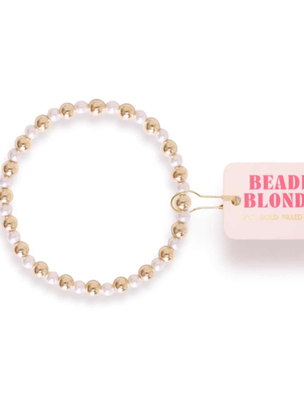 Beaded Blondes Gold Anna Pearl  Bracelet nwt